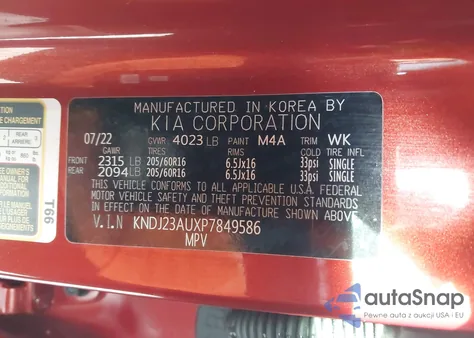 2023 Kia Soul S z USA, uszkodzony, nr VIN KNDJ23AUXP7849586